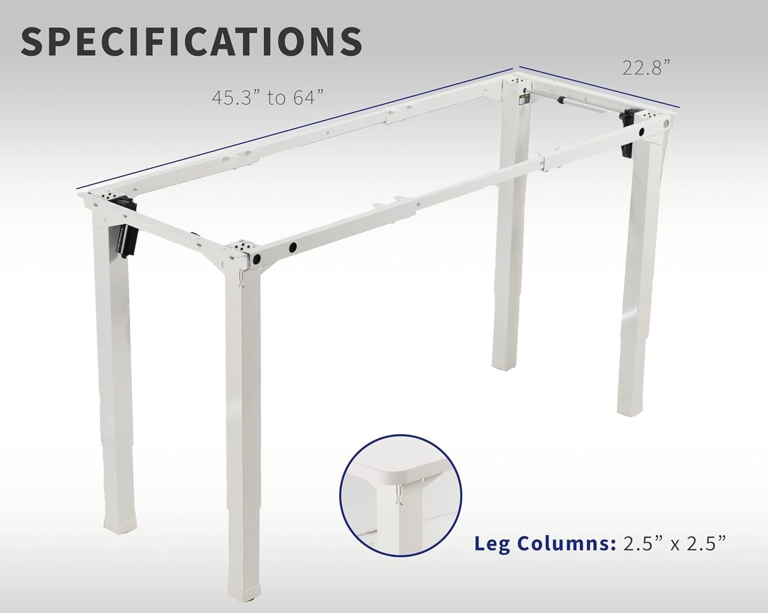 NEW White Electric Dual-Motor Height Adjustable 4-Leg Standing Desk Frame ONLY *$100 Each*