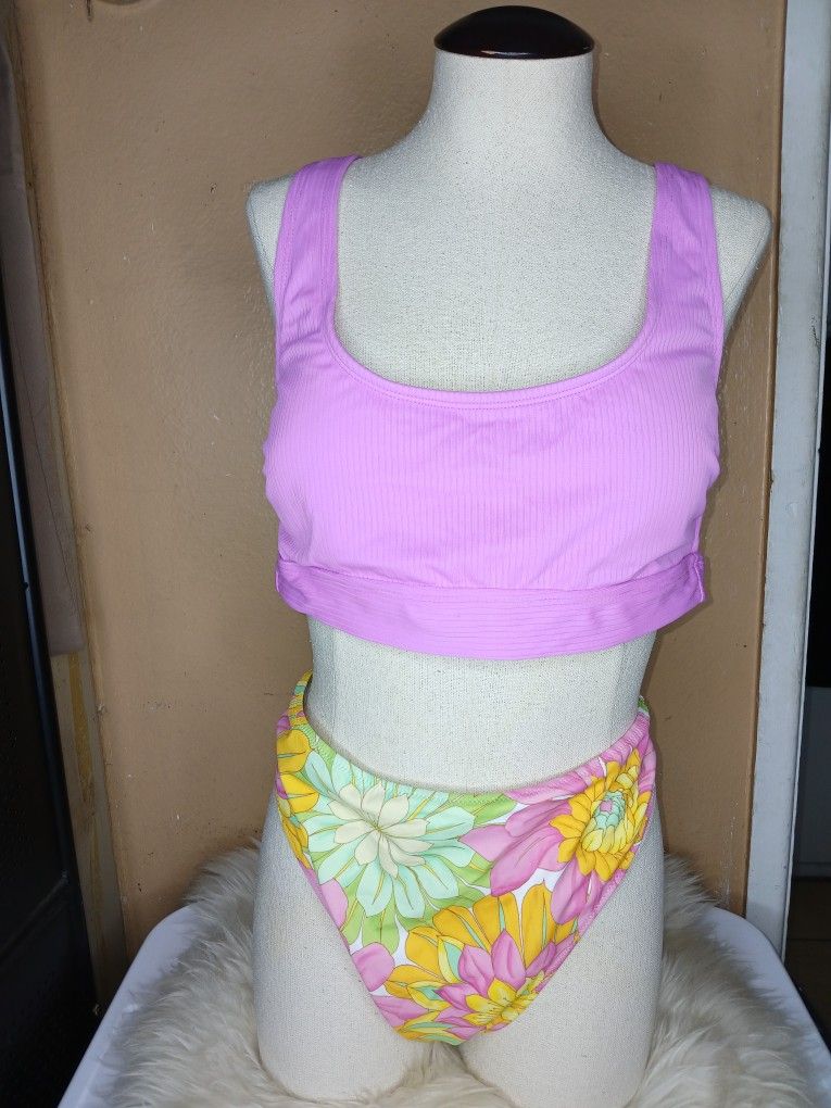 Lavender And Floral Bikini