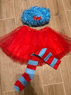 Thing 1 / 2 Dr Seuss Kids Tutu Costume World Book Day Halloween School One Size
