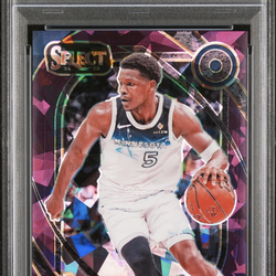 Anthony Edwards 2024 Select #248 Purple Cracked Ice /99 PSA 9 Twolves