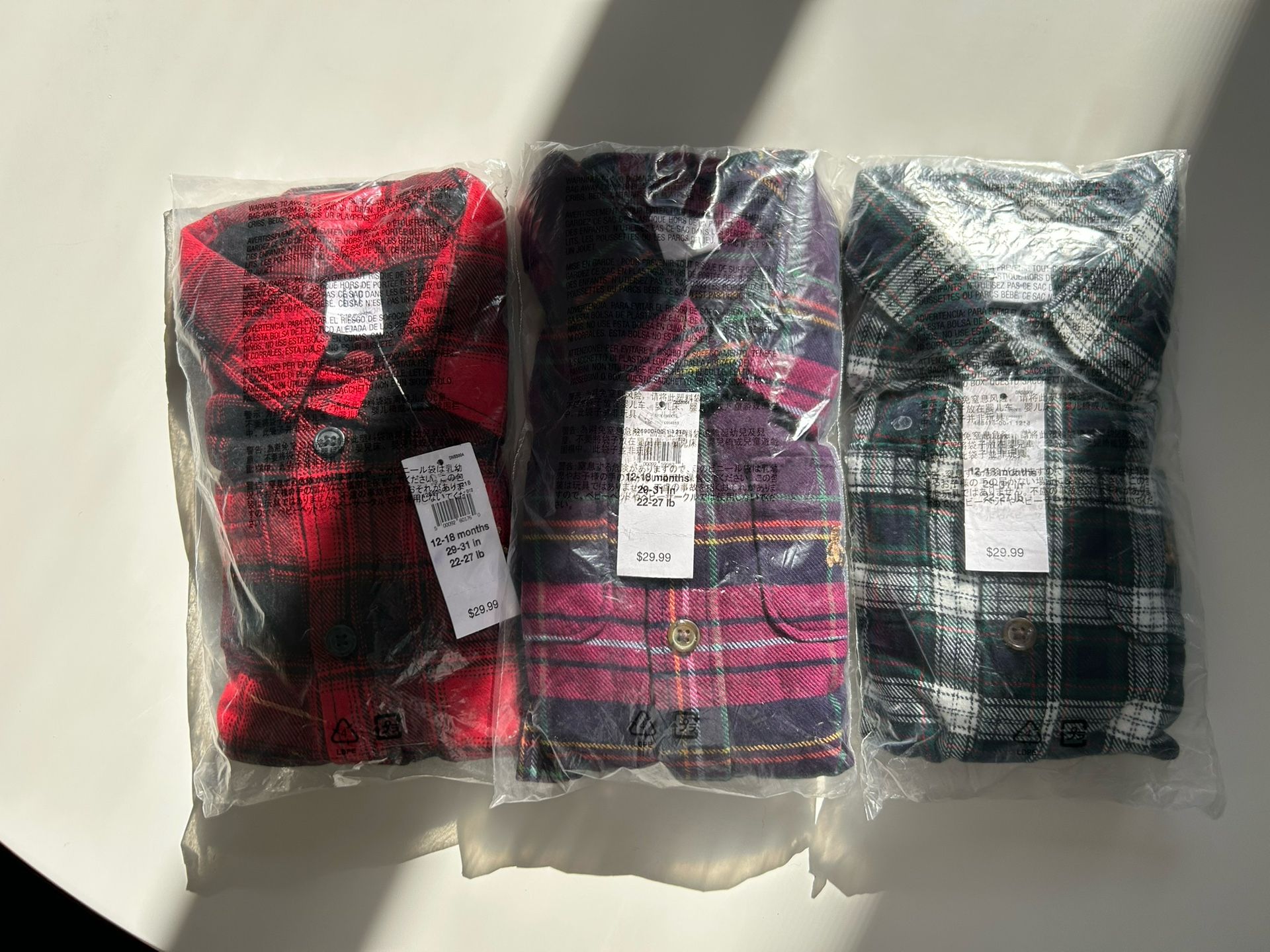 12-18mo Baby Gap boys button-up plaid onesie bodysuit Holiday dress shirts