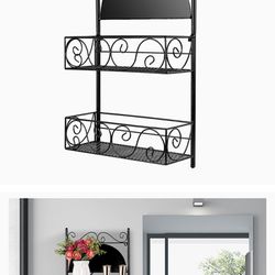 2 Tier Spice Rack Wall Mounted Shelves 