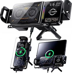 Wireless Car Charger, 2026 Upgrade 15W Fast Charging with LED Light Auto Clamping Phone Holders for Your car for iPhone 16/15/14/13 Mini Pro Max, Sams