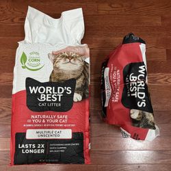 NEW WORLD'S BEST CAT LITTER Multiple Cat Unscented, 32-Pounds + Extra
