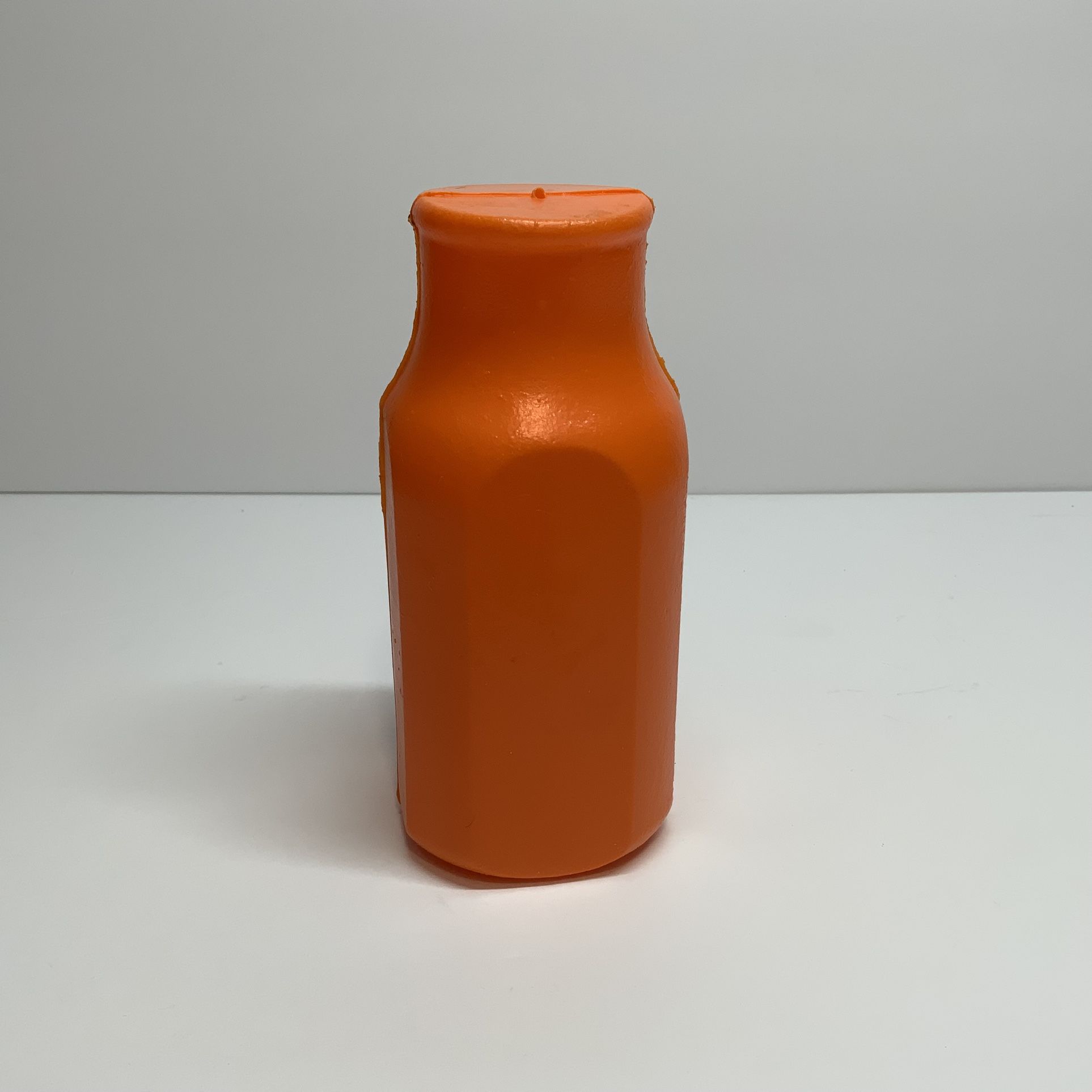 Vintage Plastic Orange Juice Bottle 5” Jug Pretend Play Food Retro Kitchen Toy