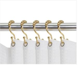 Double Roller Shower Hook In Gold