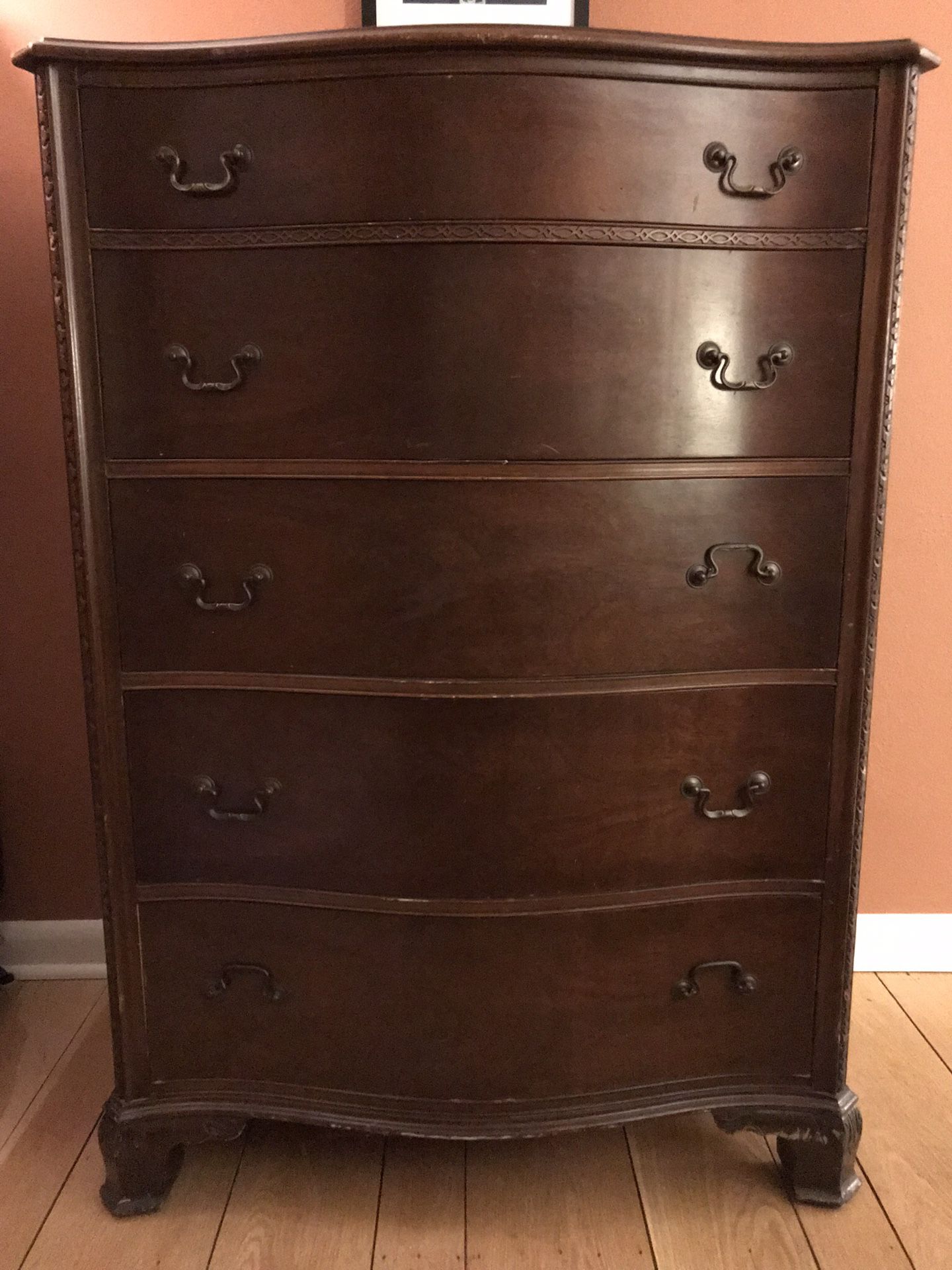 Antique, mahogany, dresser/chest of drawers