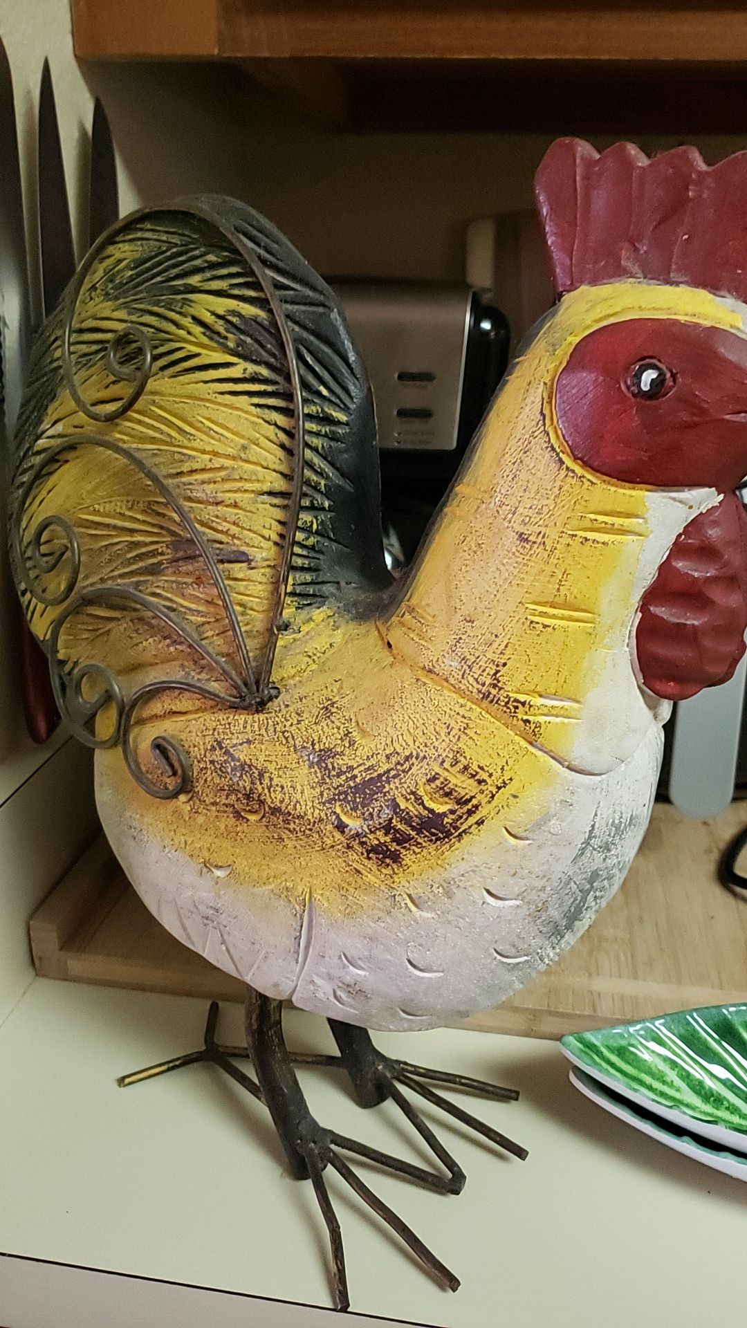 Decorative wooden rooster $10