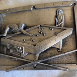 Vintage Belt Buckle.  Pool Table