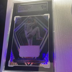 Mint 9 patch of the jersey from Clayton kershaw