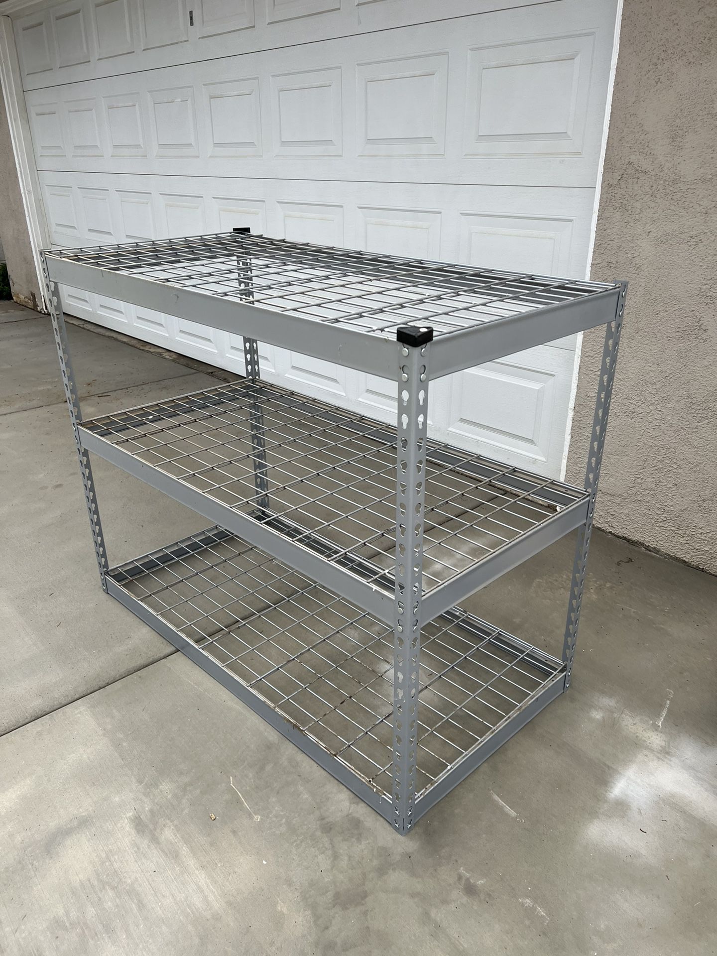 Shelves. 3-Tier garage Storage Shelving Metal Grey