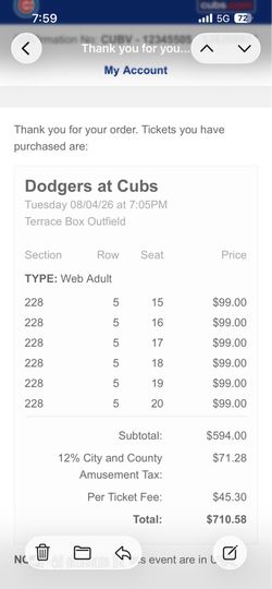 Dodger vs Cubs Tickets