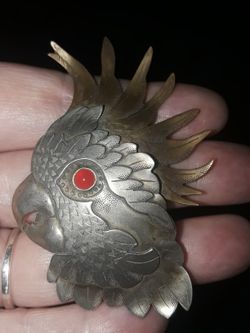 Parrot Brooch Hand Made From Mexico 
