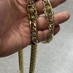 -Just arrived-14k premium gold Plated polished And Heavy Miami Cuban set🔥🔥