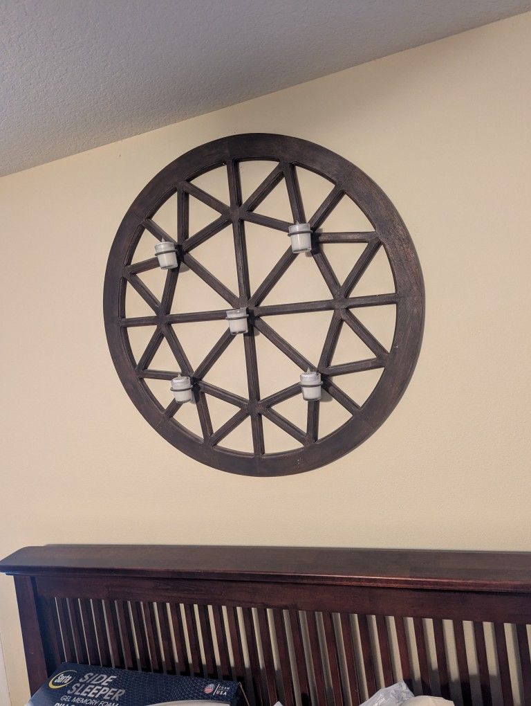 Wooden Wall Tea Candle Holder