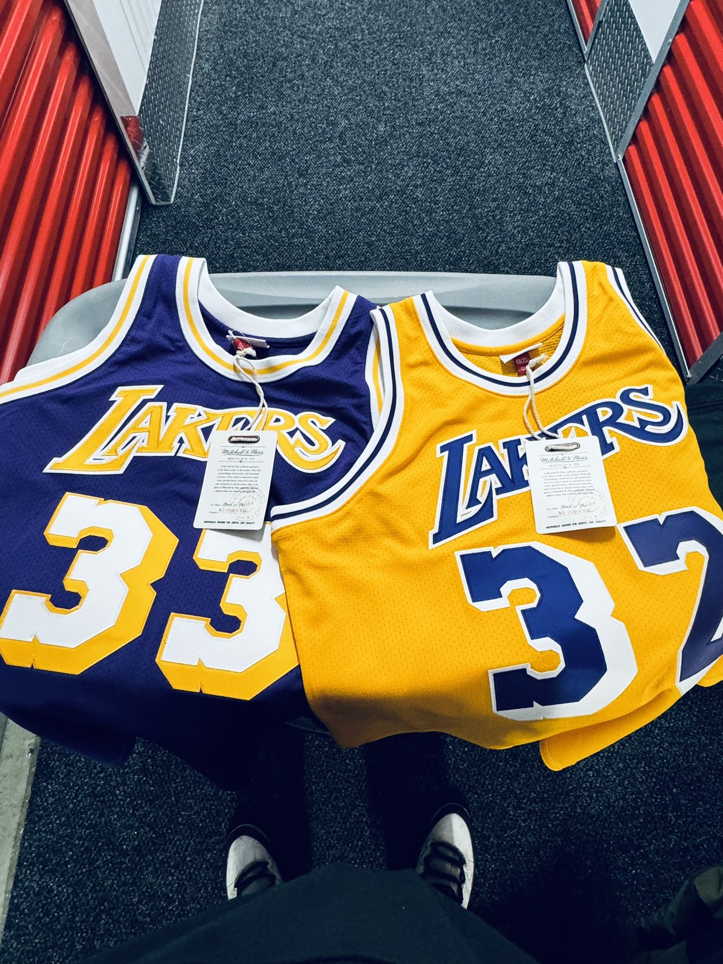 Authentic Magic And Kareem Lakers Jerseys