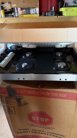 Gas Range Cooktop 4-Burner Black