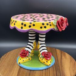 Appletree Babs Sugar High Social 10.5 Inch Leopard Print Heels Design Cake Stand