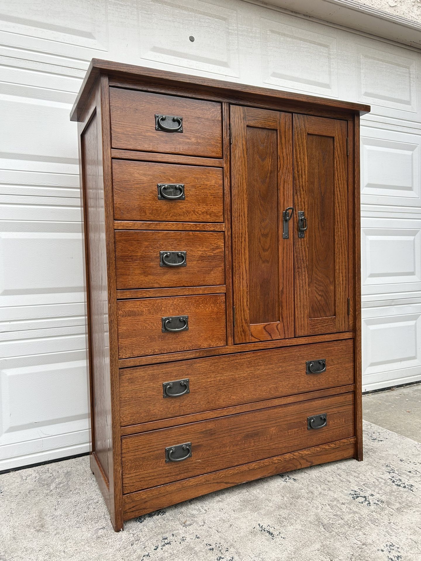 Nordwins Oak Mission Style Tall Dresser Tallboy/Dresser/Armoire