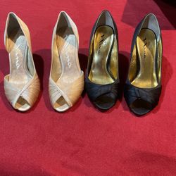Satin Peep Toe Shoes Size 6.5