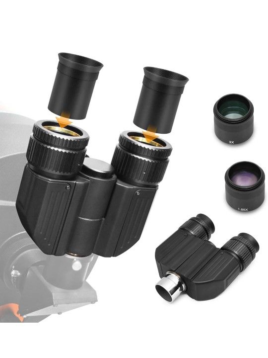 Astromania Stereo Binocular Viewer for Telescopes - Featuring an Adapted 1.25" Barrel and Two 32mm Plossl Eyepieces - Almost 3D Observing