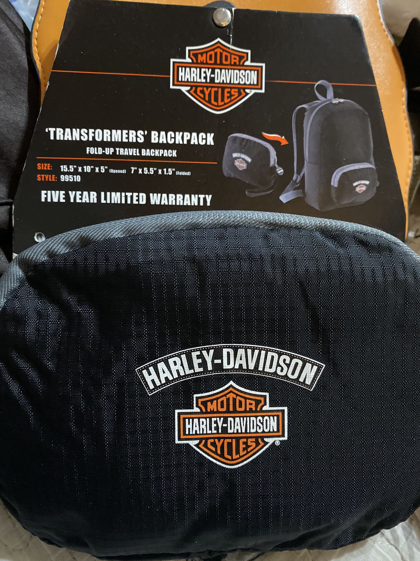 New Harley Davidson Transformers Backpack (fold Up Travel Backpack)