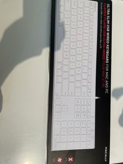 Macally Ultra Slim USB Wired Keyboard For Mac And PC