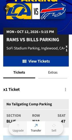 Rams vs Bills Blue Parking Lot - $120.00