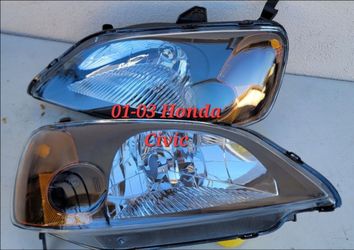 01-03 Honda Civic Headlights Luces Focos Micas Faros Faroles Headlamps