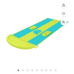 Triple-Lane Water Slide + (3) Inflatable Boogie Boards for Summer Water Play for Toddlers & Children Age 2+