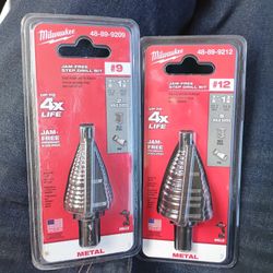Milwaukee Step Drill Bits #12 &#9  For $40 Both