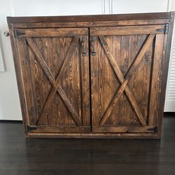 Wood Storage Cabinet / TV Console / Barn Door Cabinet
