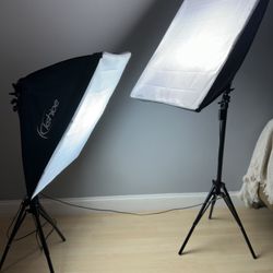 Photography Softbox Lighting Kit, YouTube Starter Kit, Photo Equipment Soft Studio Light with Light Stands and Convenient Carry Bag (with 2 softbox Li