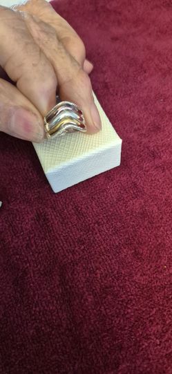 925 sterling s. Solido tricolor ring