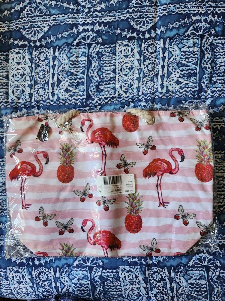 New, Packaged, Large Canvas Beach Tote