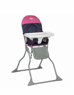 Cosco Kids Simple Fold Silla Alta para Bebé, Silla de Alimentación Portátil, Rosa