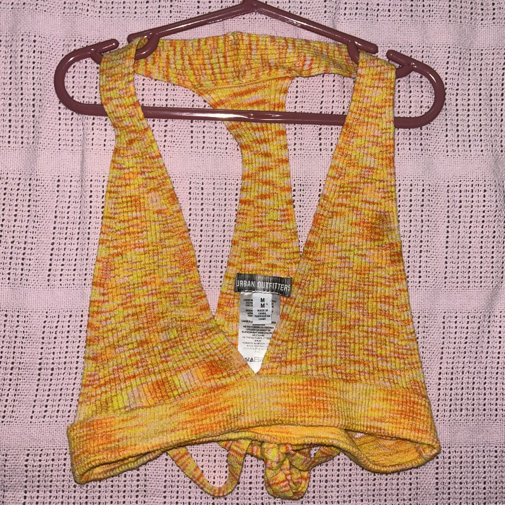 Urban Outfitters Yellow and Orange Halter Top