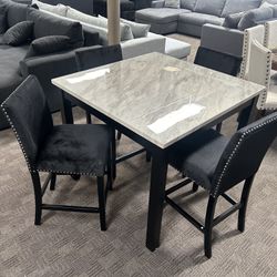 Black And White Counter Height Table Set 