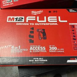Milwaukee M12 FUEL 12V Lithium-Ion Brushless Cordless 4-in-1 Installation 3/8 in. Drill Driver Kit with 4-Tool Heads