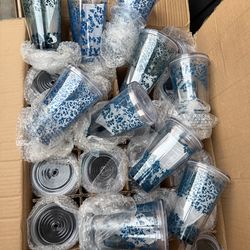 !!OBO!!$12 CASE ONLY- Acrylic Cups W/ Color Gel Inside Double Wall