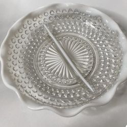 Vintage Divided Glass Plate
