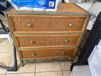 3-Drawer Wicker/Rattan Accent Dresser