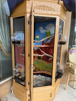Custom corner bird cage