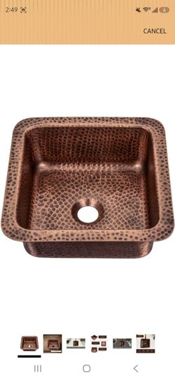 Monarch Abode Kitchen & Bar Sink – 12-inch Glasgow Dual Mount Drop in Bar Prep Sink, Hand Hammered Pure Copper Sinks, Drop in or Undermount Kitchen Si