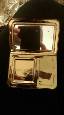 Vintage gold plated compact with mirror Lentheric