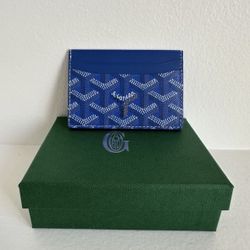 Goyard Saint Sulpice Blue Card Holder 100% Authentic Brand New W Receipt
