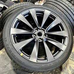 NEW OEM 2025 Tesla Model X Plaid Wheels 265/35/22 285/35/22 CONTINENTAL 100% TREAD