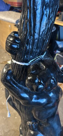 Vintage Black panther floor lamp
