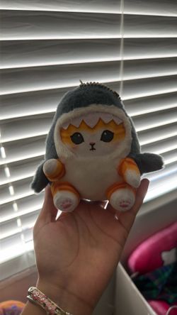 Cat shark plush keychain