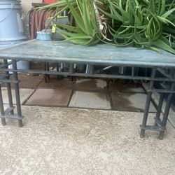 Glass+metal Coffee Table